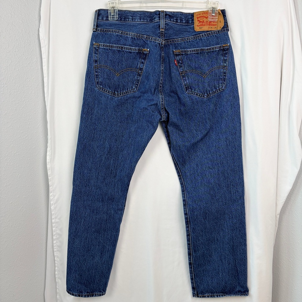Levis 501 Jeans 34x29 Blue Excellent - Picture 4 of 11